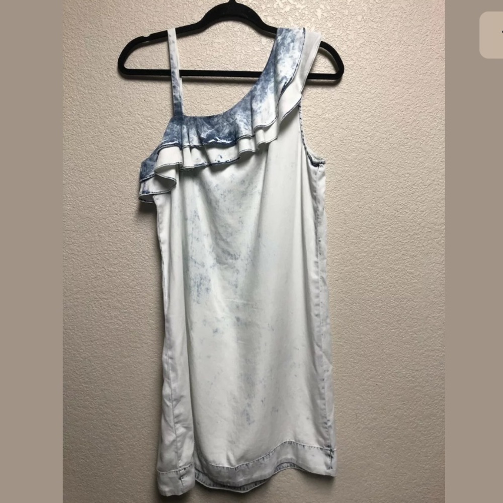 Holding Horses Denim Chambray Ruffle Dress